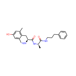 Cc1cc(O)cc(C)c1C[C@H](N)C(=O)N[C@H](C)C(=O)NCCCc1ccccc1 ZINC000013447983