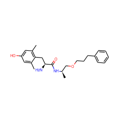 Cc1cc(O)cc(C)c1C[C@H](N)C(=O)N[C@H](C)COCCCc1ccccc1 ZINC000013448002