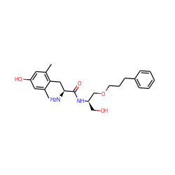 Cc1cc(O)cc(C)c1C[C@H](N)C(=O)N[C@H](CO)COCCCc1ccccc1 ZINC000013447996