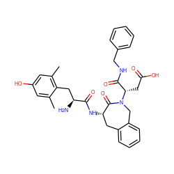 Cc1cc(O)cc(C)c1C[C@H](N)C(=O)N[C@H]1Cc2ccccc2CN([C@@H](CC(=O)O)C(=O)NCc2ccccc2)C1=O ZINC000042834244