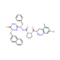 Cc1cc(O)cc(C)c1C[C@H](N)C(=O)N1CCC[C@@H]1C(=O)N[C@@H](Cc1ccccc1)C(=O)N[C@H](Cc1ccc2ccccc2c1)C(N)=O ZINC000049841321