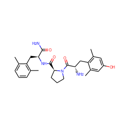 Cc1cc(O)cc(C)c1C[C@H](N)C(=O)N1CCC[C@H]1C(=O)N[C@@H](Cc1c(C)cccc1C)C(N)=O ZINC000169308471