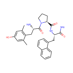 Cc1cc(O)cc(C)c1C[C@H](N)C(=O)N1CCC[C@H]1C(=O)N[C@@H](Cc1cccc2ccccc12)C(N)=O ZINC000169308467