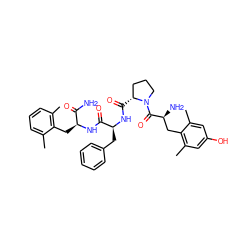 Cc1cc(O)cc(C)c1C[C@H](N)C(=O)N1CCC[C@H]1C(=O)N[C@@H](Cc1ccccc1)C(=O)N[C@@H](Cc1c(C)cccc1C)C(N)=O ZINC000169308457