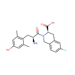 Cc1cc(O)cc(C)c1C[C@H](N)C(=O)N1Cc2ccc(F)cc2C[C@@H]1C(=O)O ZINC000026653456