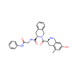 Cc1cc(O)cc(C)c1C[C@H](N)C(=O)N1Cc2ccccc2C[C@@H]1C(=O)NCC(=O)Nc1ccccc1 ZINC000027768323