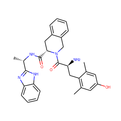 Cc1cc(O)cc(C)c1C[C@H](N)C(=O)N1Cc2ccccc2C[C@H]1C(=O)N[C@@H](C)c1nc2ccccc2[nH]1 ZINC000027639512