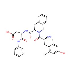 Cc1cc(O)cc(C)c1C[C@H](N)C(=O)N1Cc2ccccc2C[C@H]1C(=O)N[C@@H](CC(=O)O)C(=O)Nc1ccccc1 ZINC000042803081