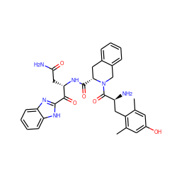 Cc1cc(O)cc(C)c1C[C@H](N)C(=O)N1Cc2ccccc2C[C@H]1C(=O)N[C@@H](CC(N)=O)C(=O)c1nc2ccccc2[nH]1 ZINC000042923858