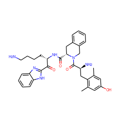 Cc1cc(O)cc(C)c1C[C@H](N)C(=O)N1Cc2ccccc2C[C@H]1C(=O)N[C@@H](CCCCN)C(=O)c1nc2ccccc2[nH]1 ZINC000042964085