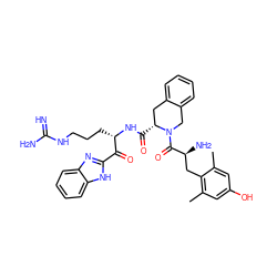 Cc1cc(O)cc(C)c1C[C@H](N)C(=O)N1Cc2ccccc2C[C@H]1C(=O)N[C@@H](CCCNC(=N)N)C(=O)c1nc2ccccc2[nH]1 ZINC000070631605