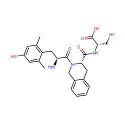 Cc1cc(O)cc(C)c1C[C@H](N)C(=O)N1Cc2ccccc2C[C@H]1C(=O)N[C@@H](CO)C(=O)O ZINC000013581432