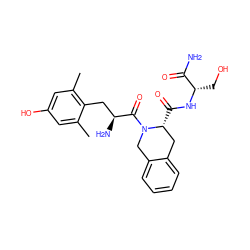 Cc1cc(O)cc(C)c1C[C@H](N)C(=O)N1Cc2ccccc2C[C@H]1C(=O)N[C@@H](CO)C(N)=O ZINC000013581434