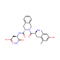 Cc1cc(O)cc(C)c1C[C@H](N)C(=O)N1Cc2ccccc2C[C@H]1C(=O)N[C@H](CC(=O)O)C(N)=O ZINC000013581416