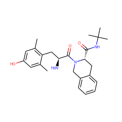 Cc1cc(O)cc(C)c1C[C@H](N)C(=O)N1Cc2ccccc2C[C@H]1C(=O)NC(C)(C)C ZINC000013802632