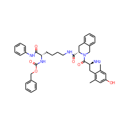 Cc1cc(O)cc(C)c1C[C@H](N)C(=O)N1Cc2ccccc2C[C@H]1C(=O)NCCCC[C@H](NC(=O)OCc1ccccc1)C(=O)Nc1ccccc1 ZINC000028821088