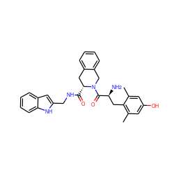 Cc1cc(O)cc(C)c1C[C@H](N)C(=O)N1Cc2ccccc2C[C@H]1C(=O)NCc1cc2ccccc2[nH]1 ZINC000029062890