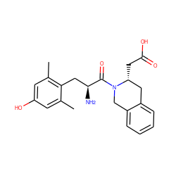 Cc1cc(O)cc(C)c1C[C@H](N)C(=O)N1Cc2ccccc2C[C@H]1CC(=O)O ZINC000013802618