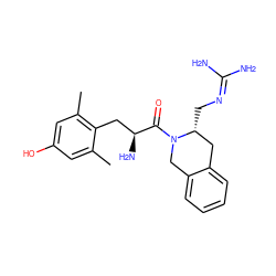 Cc1cc(O)cc(C)c1C[C@H](N)C(=O)N1Cc2ccccc2C[C@H]1CN=C(N)N ZINC000013863365