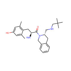 Cc1cc(O)cc(C)c1C[C@H](N)C(=O)N1Cc2ccccc2C[C@H]1CNCC(C)(C)C ZINC000013863368