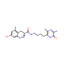 Cc1cc(O)cc(C)c1C[C@H](N)C(=O)NCCCCc1[nH]c(=O)c(C)nc1C ZINC000028825450