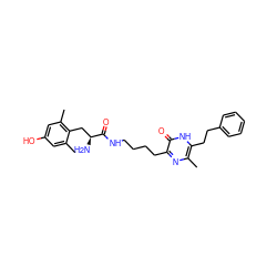 Cc1cc(O)cc(C)c1C[C@H](N)C(=O)NCCCCc1nc(C)c(CCc2ccccc2)[nH]c1=O ZINC000028825457