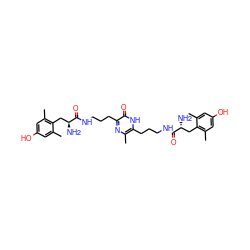 Cc1cc(O)cc(C)c1C[C@H](N)C(=O)NCCCc1nc(C)c(CCCNC(=O)[C@H](N)Cc2c(C)cc(O)cc2C)[nH]c1=O ZINC000026576067