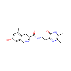 Cc1cc(O)cc(C)c1C[C@H](N)C(=O)NCCc1nc(C)c(C)[nH]c1=O ZINC000028825452