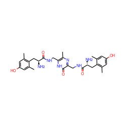 Cc1cc(O)cc(C)c1C[C@H](N)C(=O)NCc1[nH]c(=O)c(CNC(=O)[C@H](N)Cc2c(C)cc(O)cc2C)nc1C ZINC000084597540