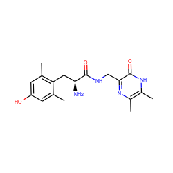 Cc1cc(O)cc(C)c1C[C@H](N)C(=O)NCc1nc(C)c(C)[nH]c1=O ZINC000028825453