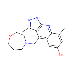 Cc1cc(O)cc2c(CN3CCCOCC3)c3c(C)n[nH]c3nc12 ZINC000073222478