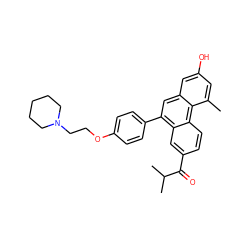 Cc1cc(O)cc2cc(-c3ccc(OCCN4CCCCC4)cc3)c3cc(C(=O)C(C)C)ccc3c12 ZINC000013494068