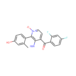 Cc1cc(O)ccc1-c1c(N)c(C(=O)c2ccc(F)cc2F)cc[n+]1[O-] ZINC000043059354