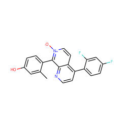 Cc1cc(O)ccc1-c1c2nccc(-c3ccc(F)cc3F)c2cc[n+]1[O-] ZINC000073170065