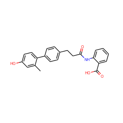 Cc1cc(O)ccc1-c1ccc(CCC(=O)Nc2ccccc2C(=O)O)cc1 ZINC000473109462