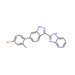 Cc1cc(O)ccc1-c1ccc2c(-c3nc4ccccc4[nH]3)n[nH]c2c1 ZINC000042966072