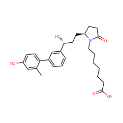 Cc1cc(O)ccc1-c1cccc([C@H](O)CC[C@H]2CCC(=O)N2CCCCCCC(=O)O)c1 ZINC000029402164