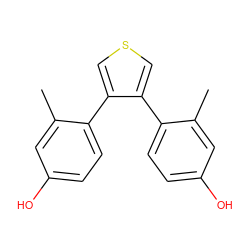 Cc1cc(O)ccc1-c1cscc1-c1ccc(O)cc1C ZINC000084669805