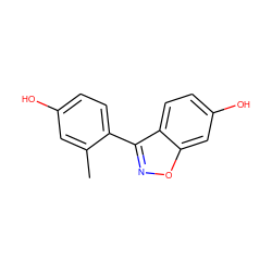 Cc1cc(O)ccc1-c1noc2cc(O)ccc12 ZINC000003819166