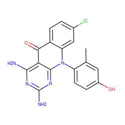 Cc1cc(O)ccc1-n1c2cc(Cl)ccc2c(=O)c2c(N)nc(N)nc21 ZINC000063298113