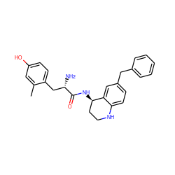 Cc1cc(O)ccc1C[C@H](N)C(=O)N[C@@H]1CCNc2ccc(Cc3ccccc3)cc21 ZINC000653716284