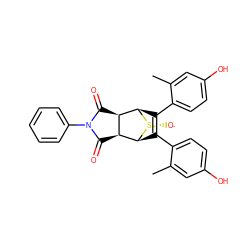 Cc1cc(O)ccc1C1=C(c2ccc(O)cc2C)[C@H]2[C@H]3C(=O)N(c4ccccc4)C(=O)[C@H]3[C@@H]1[S@+]2[O-] ZINC000299817010