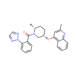 Cc1cc(O[C@H]2CC[C@@H](C)N(C(=O)c3ccccc3-n3nccn3)C2)c2ccccc2n1 ZINC000118731877