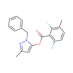 Cc1cc(OC(=O)c2c(F)ccc(C)c2F)n(Cc2ccccc2)n1 ZINC000045254527