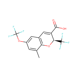 Cc1cc(OC(F)(F)F)cc2c1O[C@H](C(F)(F)F)C(C(=O)O)=C2 ZINC000064540015