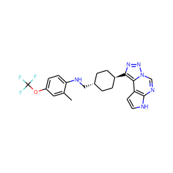 Cc1cc(OC(F)(F)F)ccc1NC[C@H]1CC[C@H](c2nnn3cnc4[nH]ccc4c23)CC1 ZINC001772608592