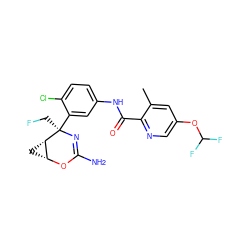 Cc1cc(OC(F)F)cnc1C(=O)Nc1ccc(Cl)c([C@@]2(CF)N=C(N)O[C@@H]3C[C@@H]32)c1 ZINC000226072918