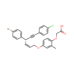 Cc1cc(OC/C=C\[C@@H](C#Cc2ccc(Cl)cc2)c2ccc(Br)cc2)ccc1OCC(=O)O ZINC000028823271