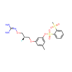 Cc1cc(OC[C@@H](F)CON=C(N)N)cc(OS(=O)(=O)c2ccccc2S(C)(=O)=O)c1 ZINC000013489461