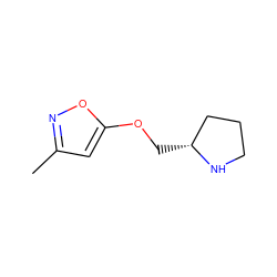 Cc1cc(OC[C@@H]2CCCN2)on1 ZINC000095552858